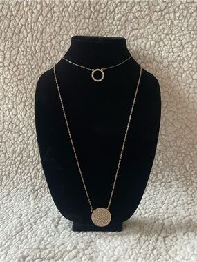 Women's Gold-Tone Double Circle Pendant Necklace Set